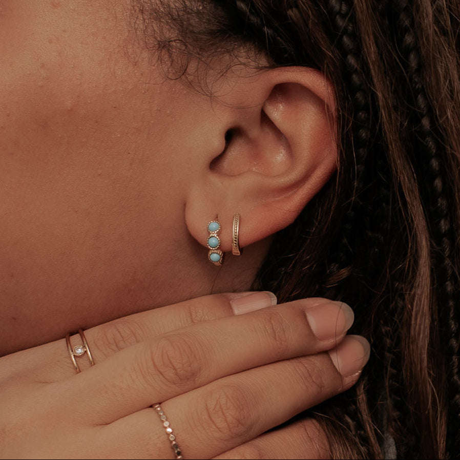 Lainey Turquoise Hoops Otarealm