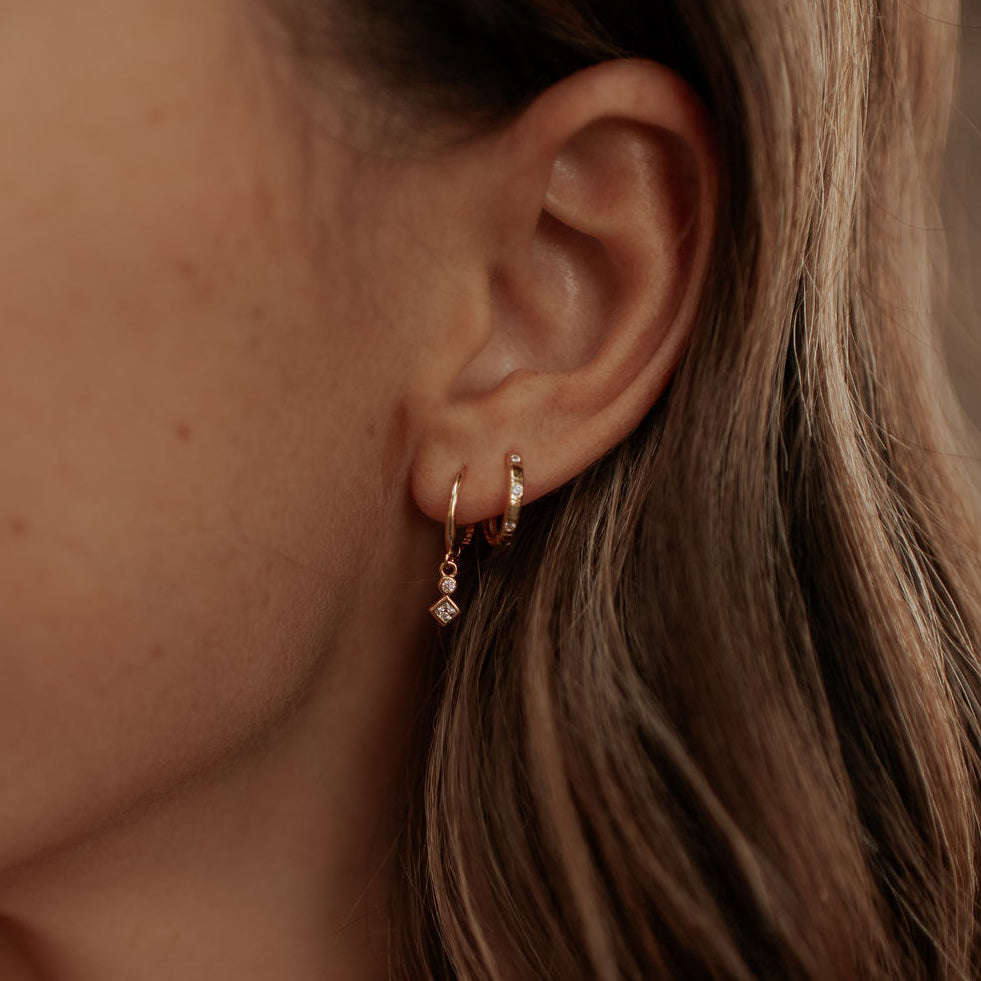 Willow Diamond Dangle Hoops Otarealm
