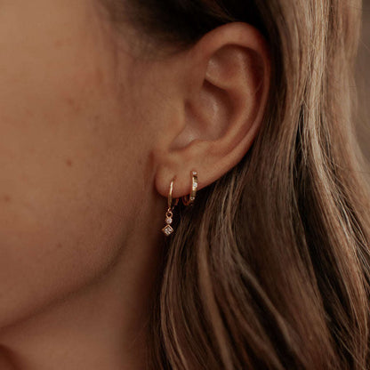 Willow Diamond Dangle Hoops Otarealm