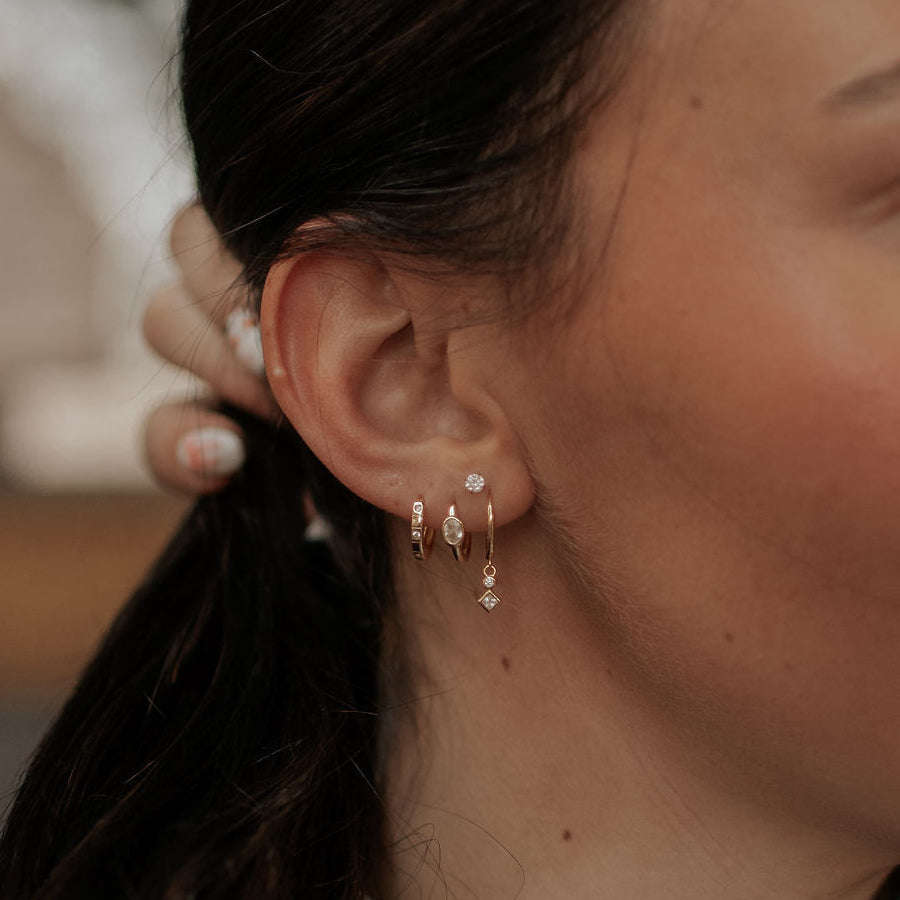 Willow Diamond Dangle Hoops Otarealm