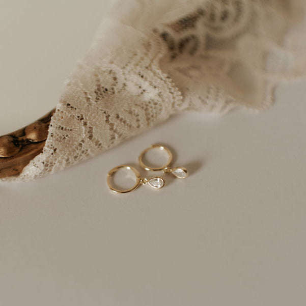 April Raindrop Dangle Hoops Otarealm