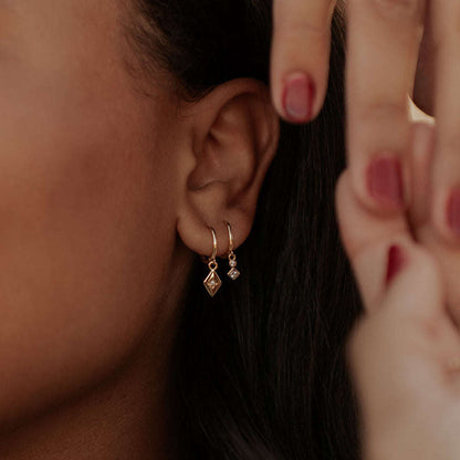 Willow Diamond Dangle Hoops Otarealm