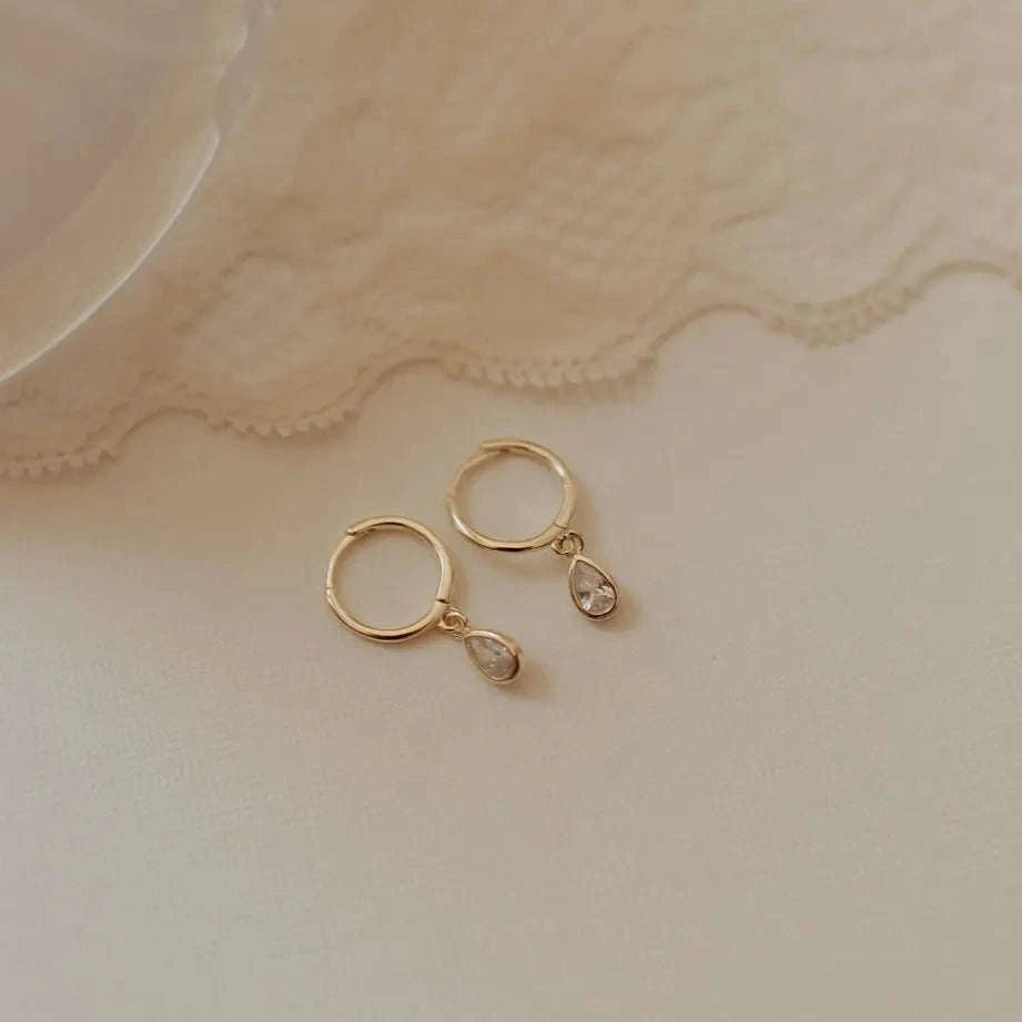 April Raindrop Dangle Hoops Otarealm