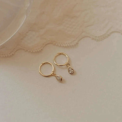 April Raindrop Dangle Hoops Otarealm