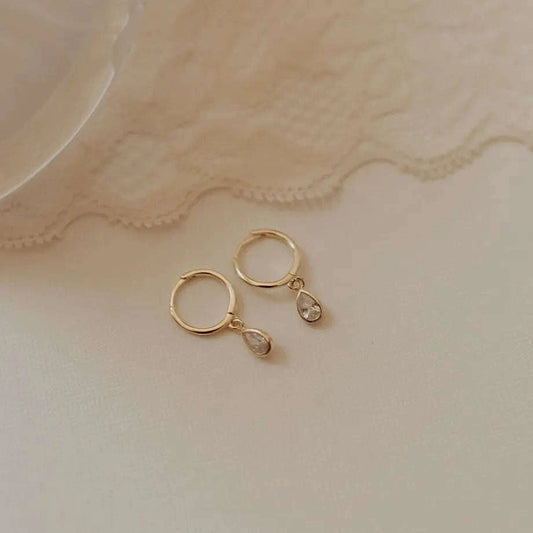 April Raindrop Dangle Hoops Otarealm