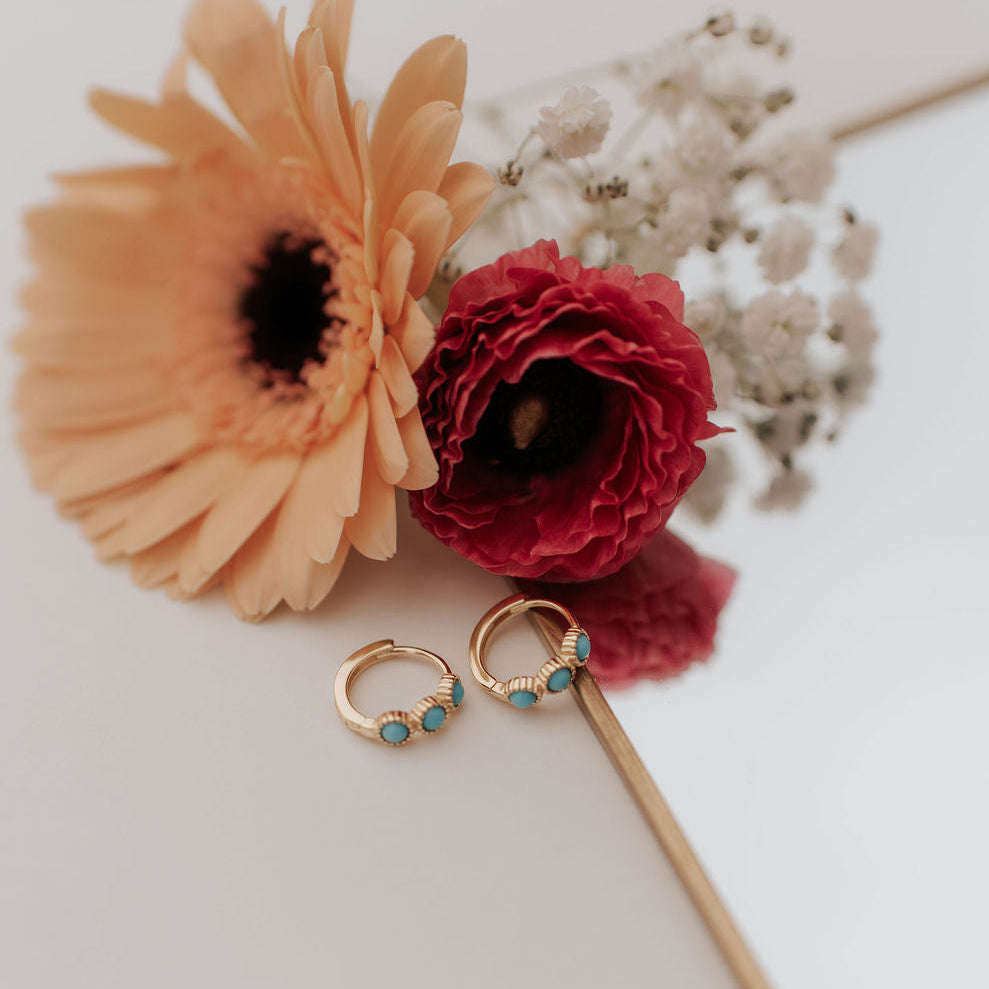 Lainey Turquoise Hoops Otarealm