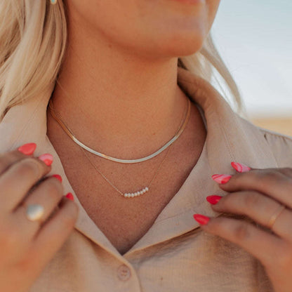 Jade Herringbone Necklace Otarealm