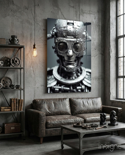 Humachine" Glass Wall Art  || Designer Collection