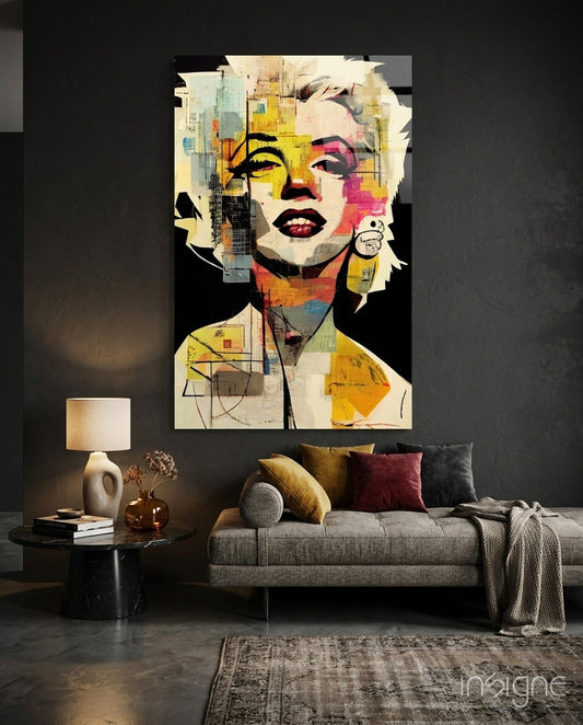 Collage Blonde Icon Pop Glass Wall Art