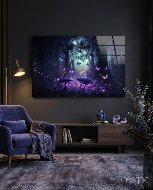 Mushrooms' Love Glass Wall Art  || Designer Collection