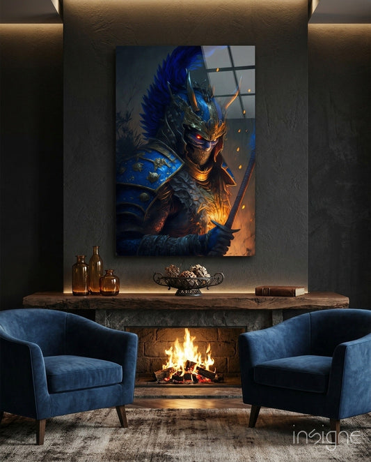 Master Warrior Glass Wall Art  || Designer Collection