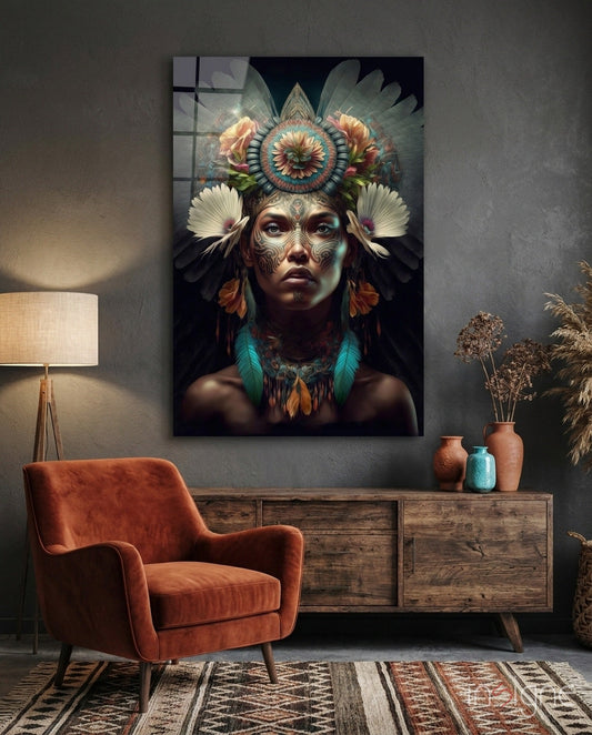 Flower Monarch Glass Wall Art  || Designer Collection