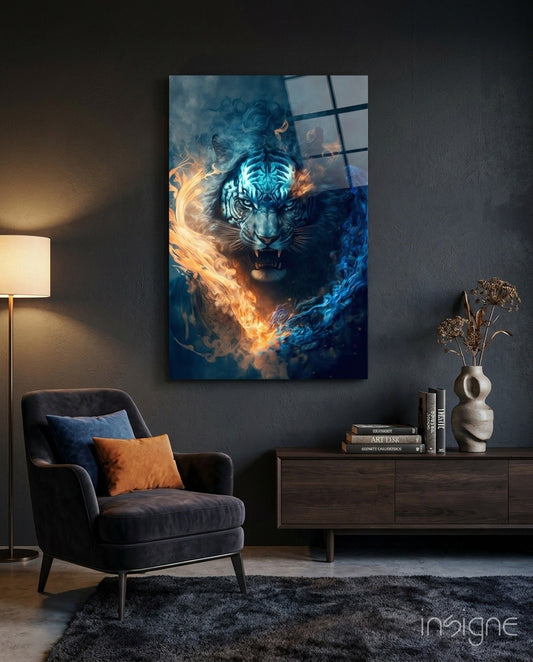 Flaming Anger Glass Wall Art  || Designer Collection