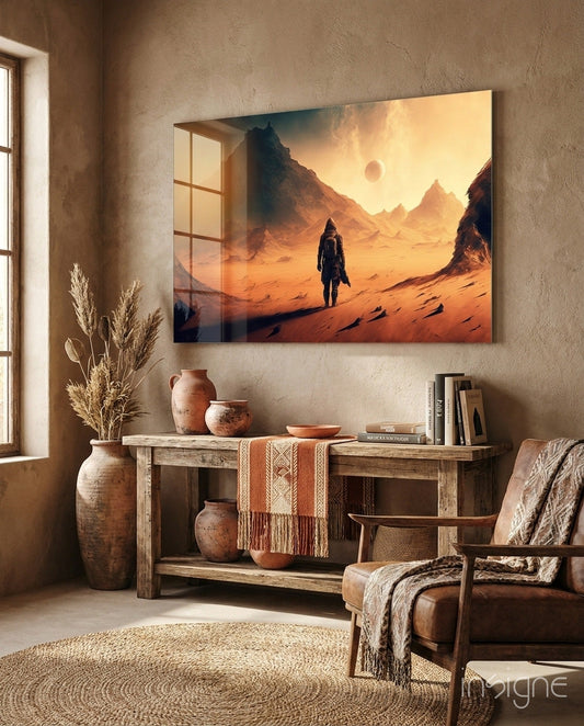 Walk on Another Planet Glass Wall Art  || Designers Collection