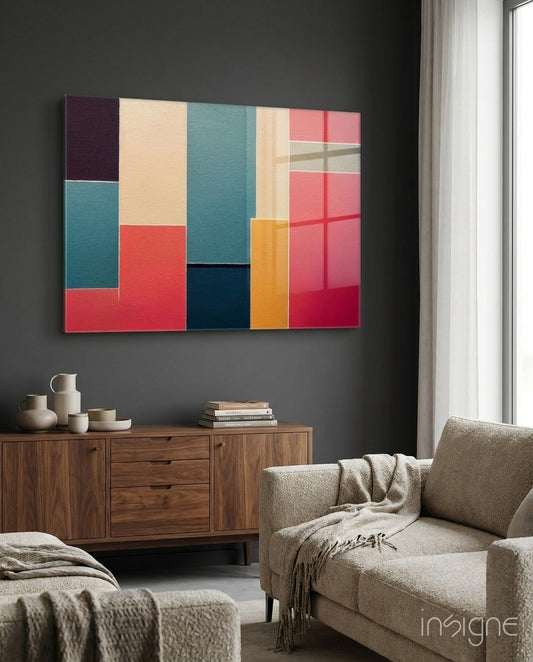 Rectangles  Glass Wall Art|| Designer's Collection