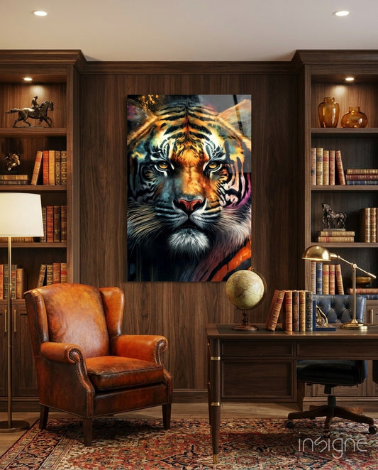 Face of the Tiger Glass Wall Art|| Designer's Collection