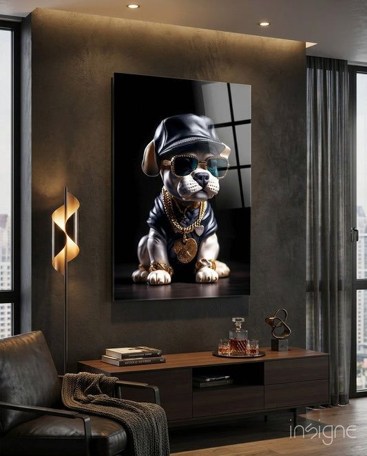 Puppy Vogue Glass Wall Art|| Designer's Collection