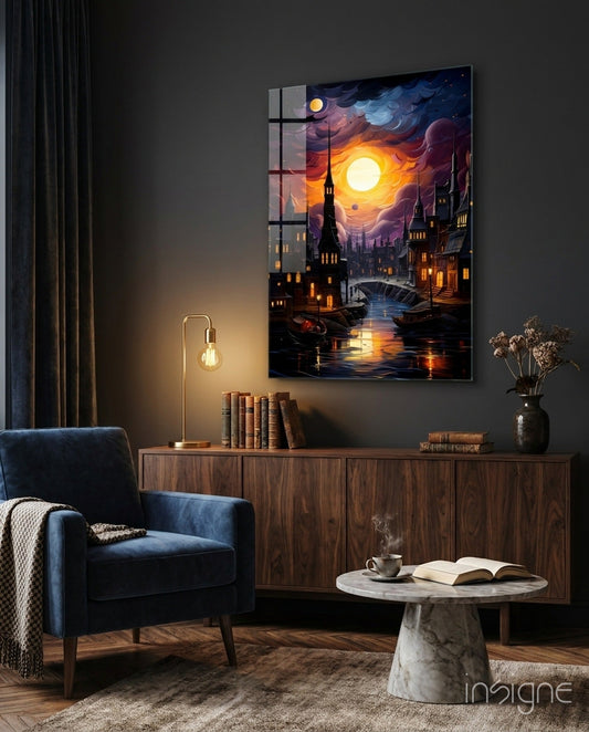 Moonlight Glass Wall Art|| Designer's Collection