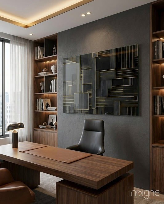 Rectangles Glass Wall Art|| Designer's Collection