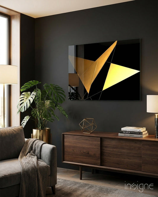 Yellow Wings Glass Wall Art|| Designer's Collection