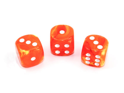 Vortex® 16mm w/pips Solar/white d6 (sold per die) | oop Rare Dice