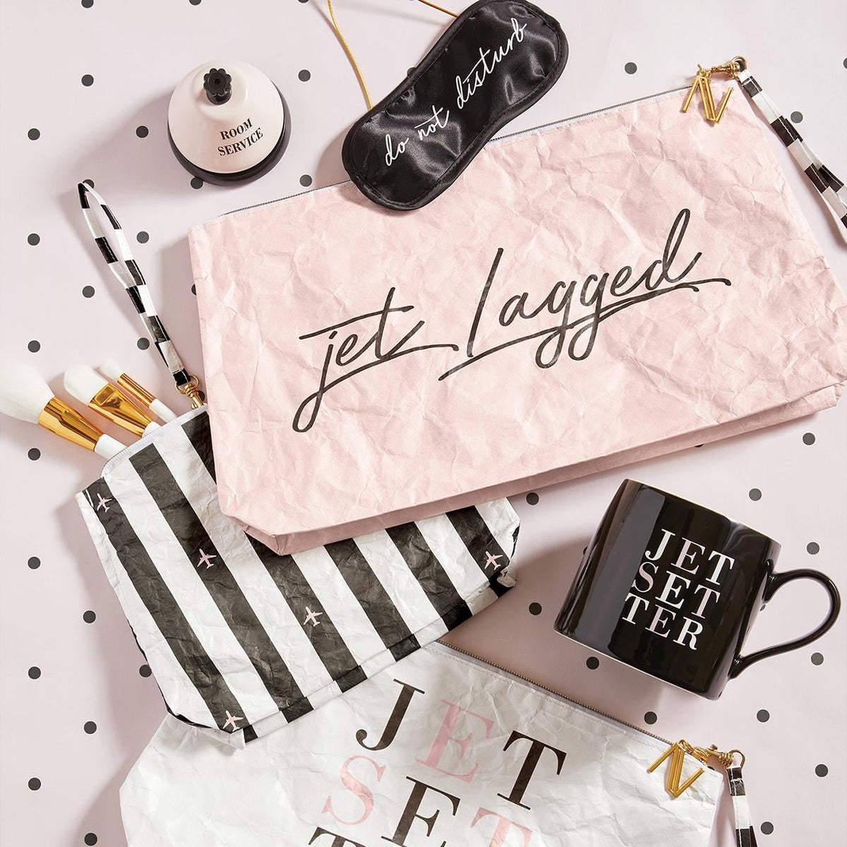 Do Not Disturb Eye Mask + Out of Service Stemless Wine Glass Gift Set