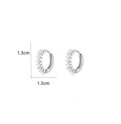 Beautiful Dainty Pearl and Gold or Silver Huggie Earrings