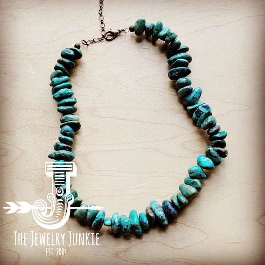 Chunky Genuine Natural Turquoise Beaded Collar Necklace 245b Otarealm