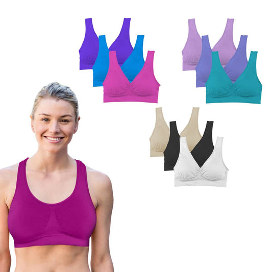 3 Pack: Seamless Lightweight Comfort Bras Otarealm