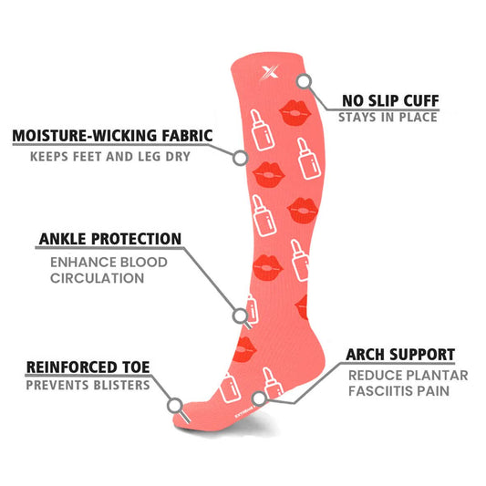 6-Pairs: Women's Pain Relief And Recovery Knee High Compression Socks Otarealm