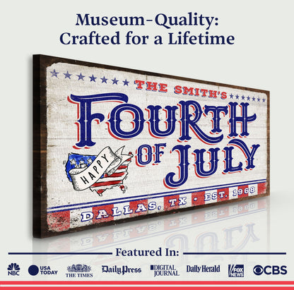 4th of July Personalized Welcome Sign