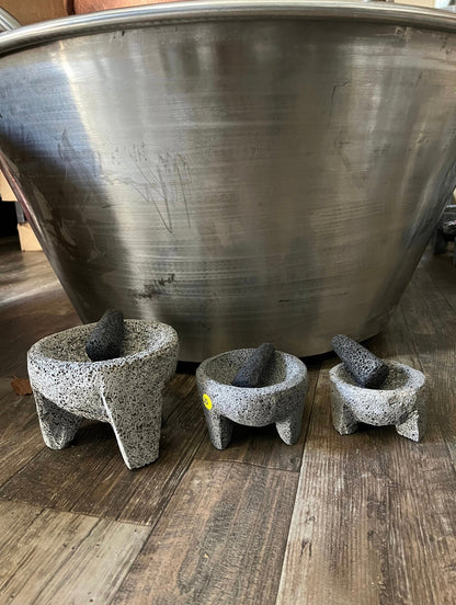 Molcajete Original 100% Lava Volcanic Stone Mortar and Pestle