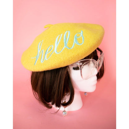 FLASH SALE: Embroidered Berets in 5 Fun Colors and Sayings | Wool and Nylon