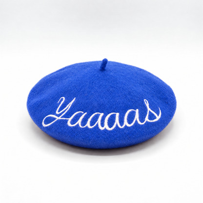 FLASH SALE: Embroidered Berets in 5 Fun Colors and Sayings | Wool and Nylon