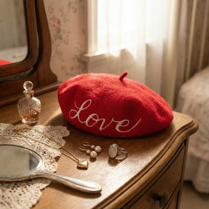 FLASH SALE: Embroidered Berets in 5 Fun Colors and Sayings | Wool and Nylon