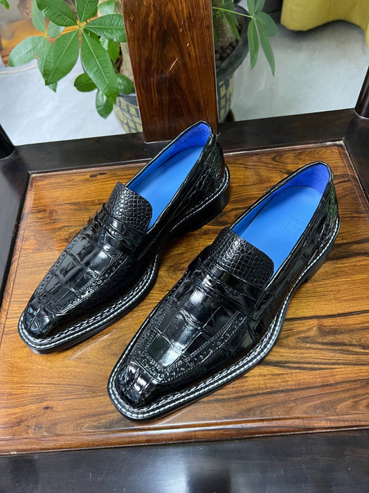 Maurice Fort Worth Alligator Loafer Black