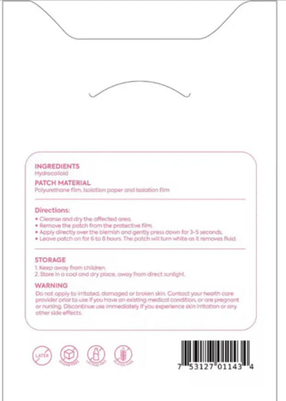 Patch Stash 12mm SPOTLESS Hydrocolloid Pimple Patches – 36 Count, Invisible & Fast-Acting Acne Spot Treatment
