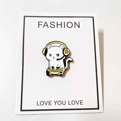 Gamer Cat Enamel Pin for Jackets, Bags, and Cat Lovers