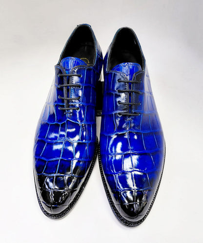Maurice Georgia Alligator Oxford - Cobalt/Blue