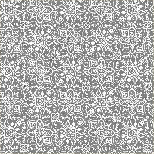 Grey Verona Tiling Cotton 44/45 Fabric Per Yard