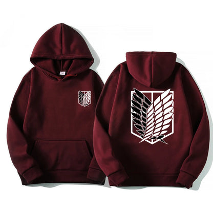 Attack on Titan Men's Hoodie, Anime Scout Regiment Military Division Hoodies Streetwear Pullover Hoodies Sweatshirt Clothes