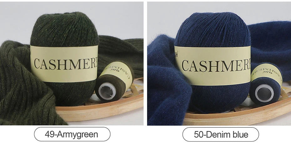 Cashmere Yarn, 50g + 20g High‑Grade Worsted Mongolian Wool for Hand‑Knitting Sweaters, Hats & Cardigans