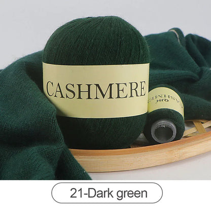 Cashmere Yarn, 50g + 20g High‑Grade Worsted Mongolian Wool for Hand‑Knitting Sweaters, Hats & Cardigans