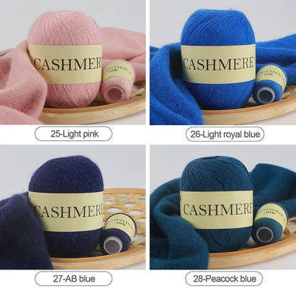 Cashmere Yarn, 50g + 20g High‑Grade Worsted Mongolian Wool for Hand‑Knitting Sweaters, Hats & Cardigans