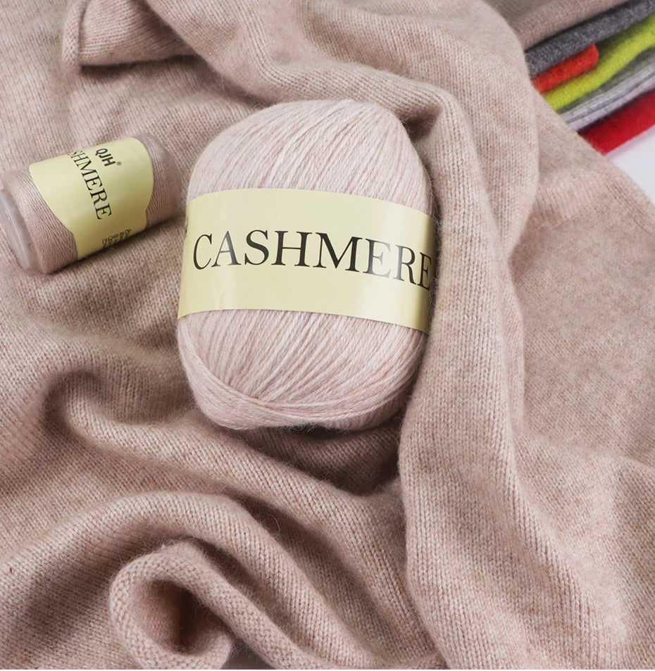 Cashmere Yarn, 50g + 20g High‑Grade Worsted Mongolian Wool for Hand‑Knitting Sweaters, Hats & Cardigans