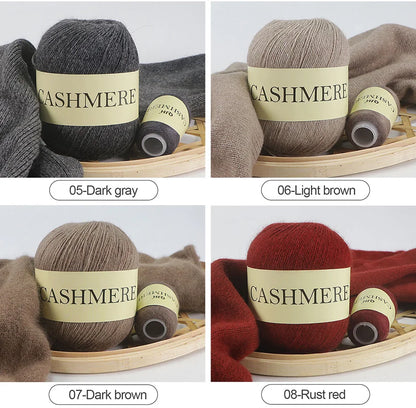 Cashmere Yarn, 50g + 20g High‑Grade Worsted Mongolian Wool for Hand‑Knitting Sweaters, Hats & Cardigans