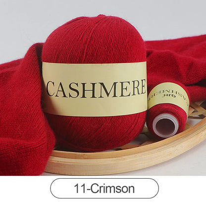 Cashmere Yarn, 50g + 20g High‑Grade Worsted Mongolian Wool for Hand‑Knitting Sweaters, Hats & Cardigans