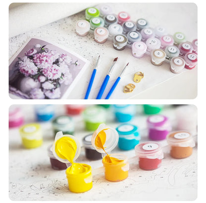 Sailing Ships and Landscape Paint by Numbers Kit – DIY Nature Landscape Acrylic Painting on Canvas for Adults