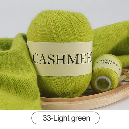 Cashmere Yarn, 50g + 20g High‑Grade Worsted Mongolian Wool for Hand‑Knitting Sweaters, Hats & Cardigans