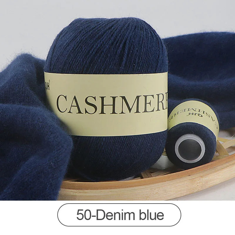 Cashmere Yarn, 50g + 20g High‑Grade Worsted Mongolian Wool for Hand‑Knitting Sweaters, Hats & Cardigans